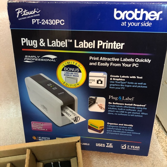Brother Other - Brother PT-2430pc Portable Thermal Label Printer w/ Auto-Cutter  Open Box